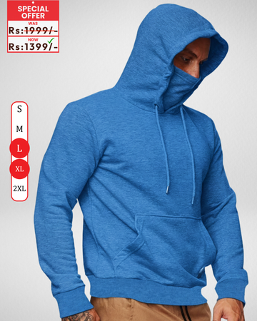 Only Xl Size – Masked Hoodie Sky Blue (Code 4369)
