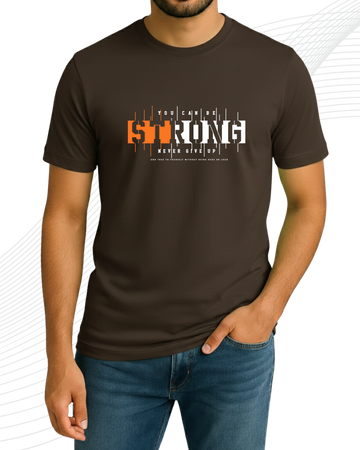 Dark Brown Strong T-Shirt/Tee for Men – Cotton Jersey Fabric (Code 5214)
