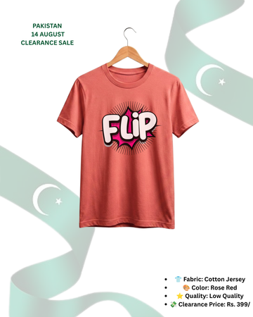 Red Rose Printed T-Shirt/Tee for Men – Cotton Jersey Fabric (Code 5548)