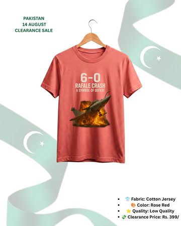 Red Rose Printed T-Shirt/Tee for Men – Cotton Jersey Fabric (Code 5550)