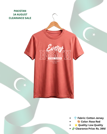 Red Rose Printed T-Shirt/Tee for Men – Cotton Jersey Fabric (Code 5558)