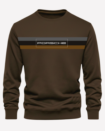 Brown Men's Printed Sweatshirt – Warm and Stylish Fleece (Code 4633)