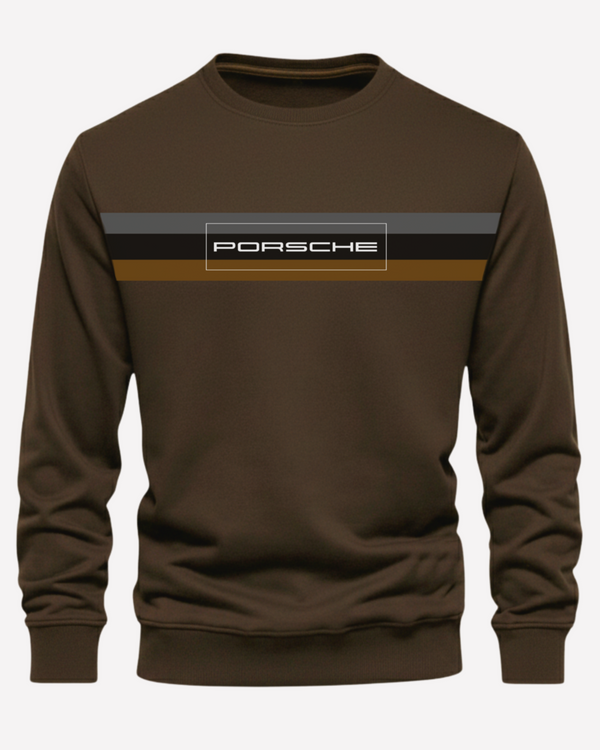 Brown Men's Printed Sweatshirt – Warm and Stylish Fleece (Code 4633)