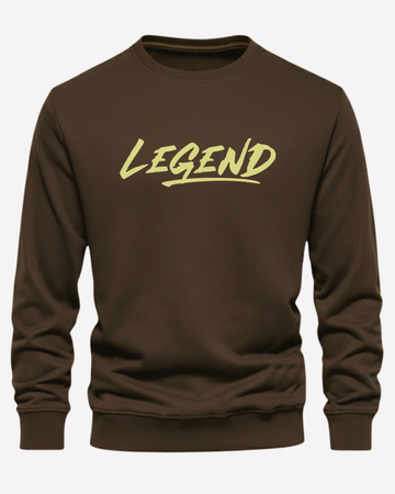 Dark Brown Men's Printed Sweatshirt – Warm and Stylish Fleece (Code 4186)