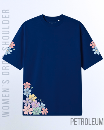 Petroleum Women's Spring Garden Graphic Drop Shoulder T-Shirt (Code 5056)