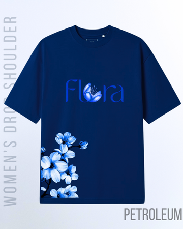 Petroleum Women's Flora Graphic Drop Shoulder T-Shirt (Code 5064)