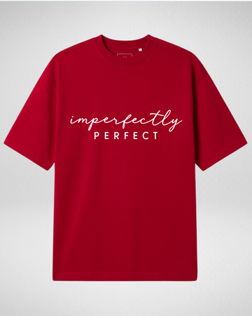 Red Imperfectly Printed Drop Shoulder T-Shirt (Code 5340)