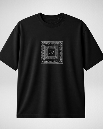 Black Kahani Printed Drop Shoulder T-Shirt (Code 5374)