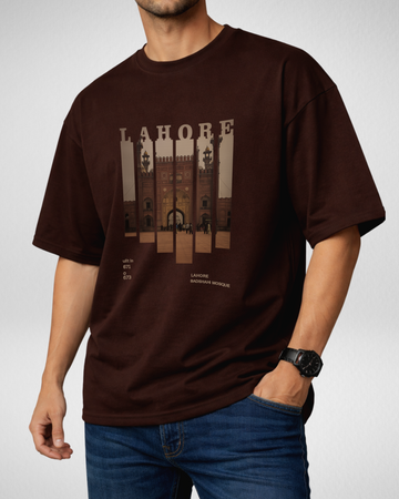 Dark Brown Lahore Drop Shoulder T-Shirt (Code 5302)