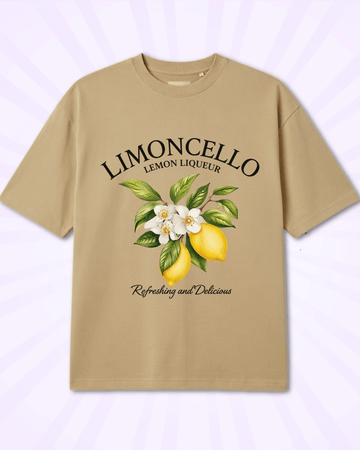 Beige Women Limoncello Graphic Drop Shoulder T-Shirt (Code 4925)