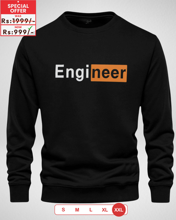 Black Men's Printed Sweatshirt – Warm and Stylish Fleece (3913)