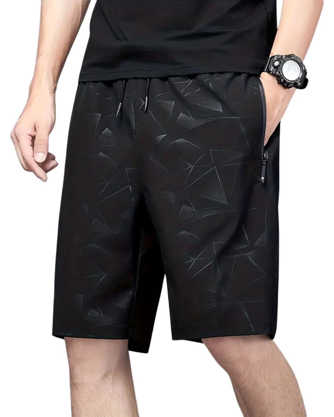 Men’s Silver Patch Printed Shorts – Soft & Comfortable (3280)