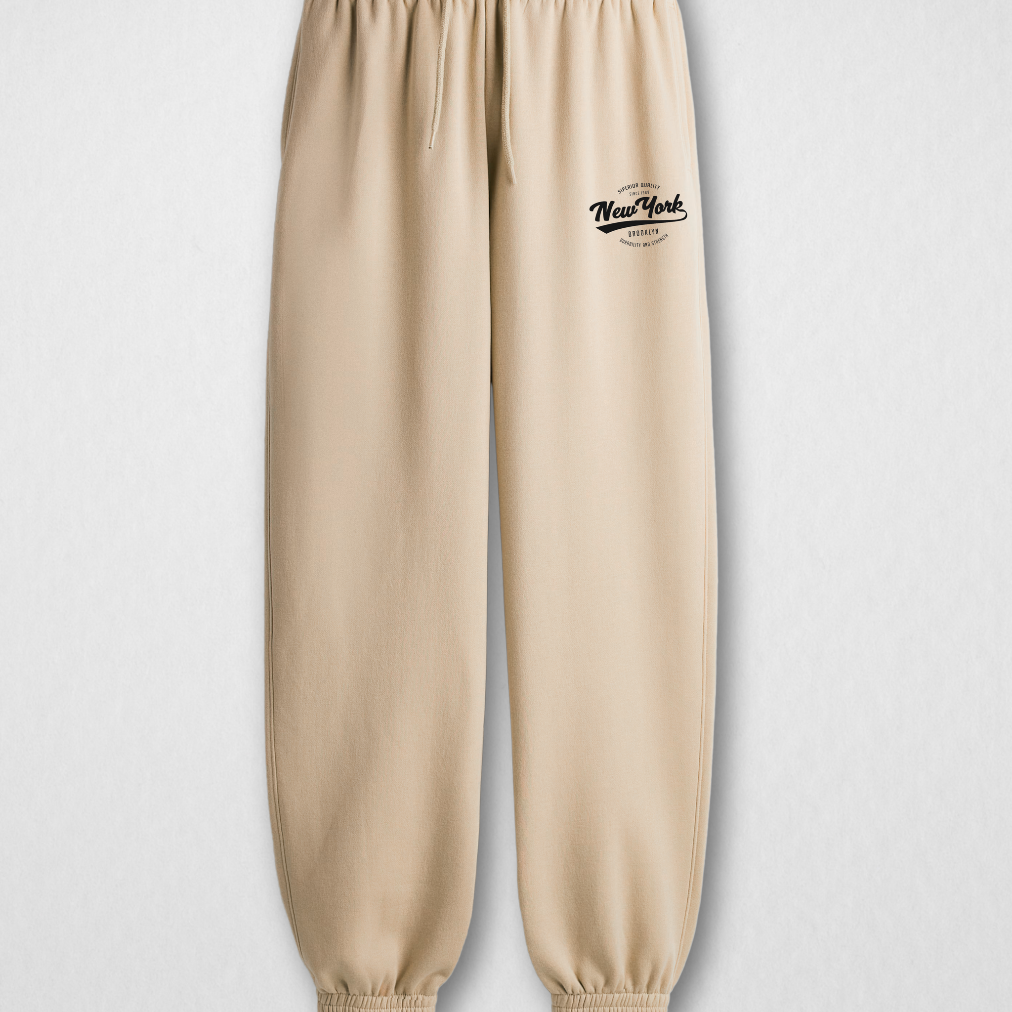 Cream Printed Jogger Trousers– Comfortable (4015)