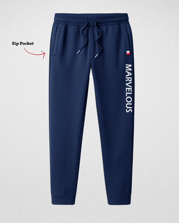 Activewear Jogger Marvelous Pants Navy blue Edition with Zip Pockets (3505)