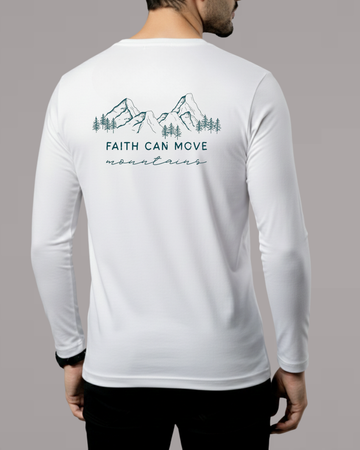 White Back Printed Men’s Full Sleeves Tee – Jersey Fabric, Classic Fit, Everyday Comfort (Code 4543)