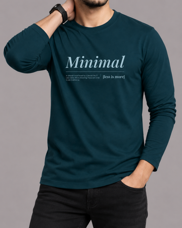 Petroleum Printed Men’s Full Sleeves Tee – Jersey Fabric, Classic Fit, Everyday Comfort (Code 5861)