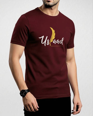 Premium Maroon Printed T-Shirt/Tee for Men – Cotton Jersey Fabric (Code 4304)