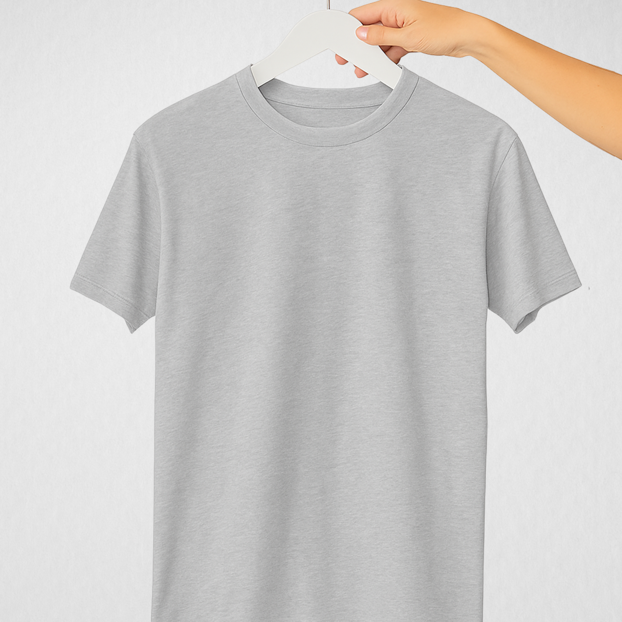 Grey Women’s Basic Tee – Jersey Fabric, Classic Fit, Everyday Comfort (3660)