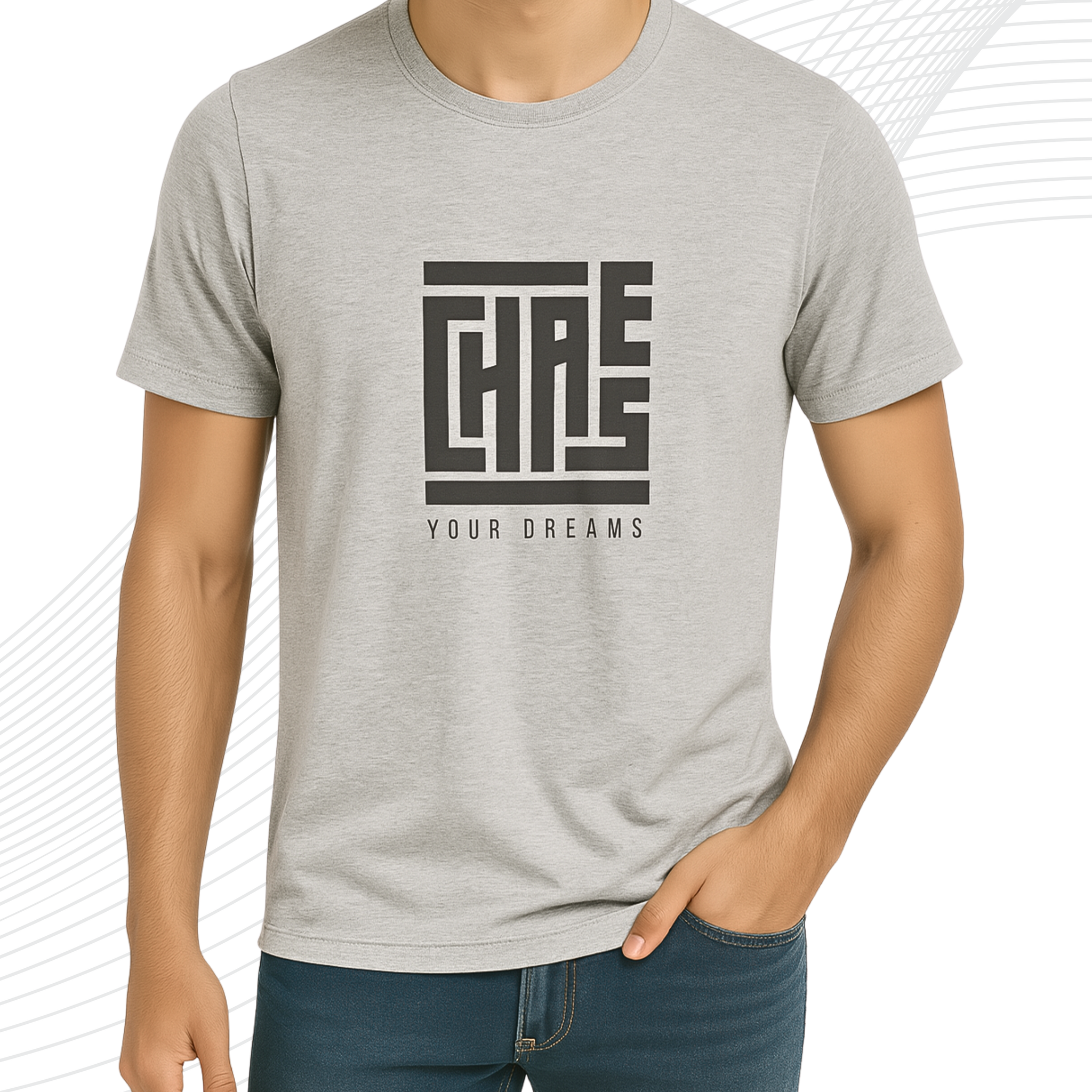 Premium Grey Printed T-Shirt/Tee for Men – Cotton Jersey Fabric (3439)