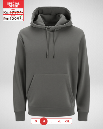 Only Medium Size – Dark Grey Fleece Hoodie (Code 4352)