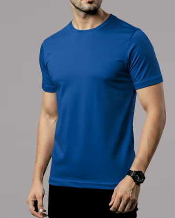 Royal Blue Men’s Basic Tee – Jersey Fabric, Classic Fit, Everyday Comfort (Code 3260)