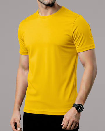Yellow Men’s Basic Tee – Jersey Fabric, Classic Fit, Everyday Comfort (Code 4499)