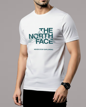 Premium White Printed T-Shirt/Tee for Men – Cotton Jersey Fabric (Code 4512)