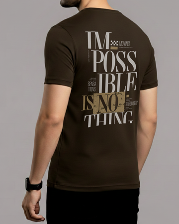 Premium Dark Brown Back Printed T-Shirt/Tee for Men – Cotton Jersey Fabric (Code 4518)