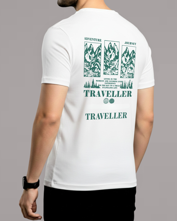 Premium White Back Printed T-Shirt/Tee for Men – Cotton Jersey Fabric (Code 4524)