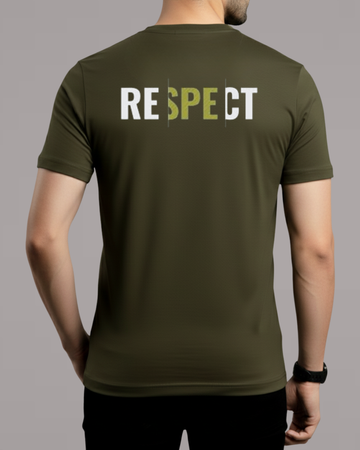 Premium Olive Back Printed T-Shirt/Tee for Men – Cotton Jersey Fabric (Code 4525)