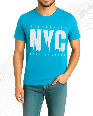 Turquoise NYC T-Shirt/Tee for Men – Cotton Jersey Fabric (Code 5227)