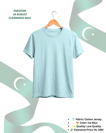 Ice Blue T-Shirt/Tee for Men – Cotton Jersey Fabric (Code 5534)