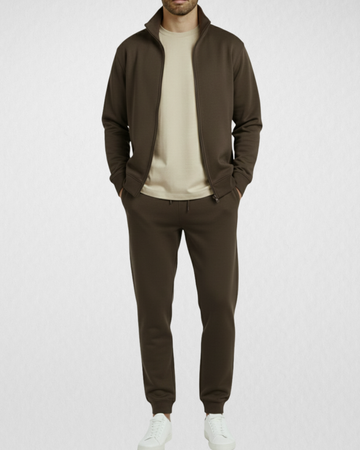 Men’s Classic Comfort Combo Dark Brown with Beige T-Shirt (Code 4412)