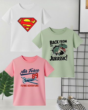 Pack of 3 Kids Printed Shirts – Fun Prints for Boys  (Code 4420)
