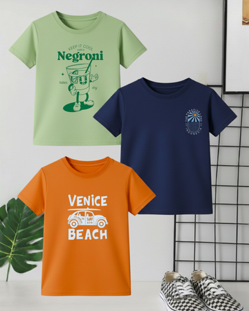Pack of 3 Kids Printed Shirts – Fun Prints for Boys  (Code 4421)