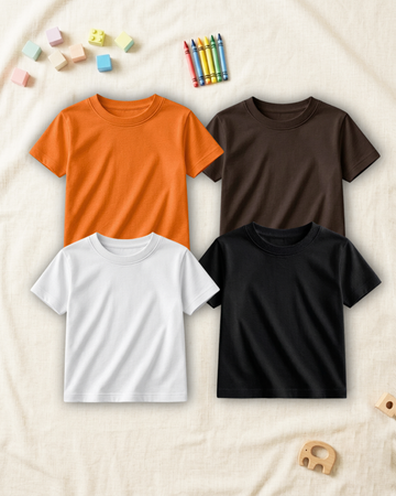 Pack of 4 Kids Basic Shirts – for Boys  (Code 4810)