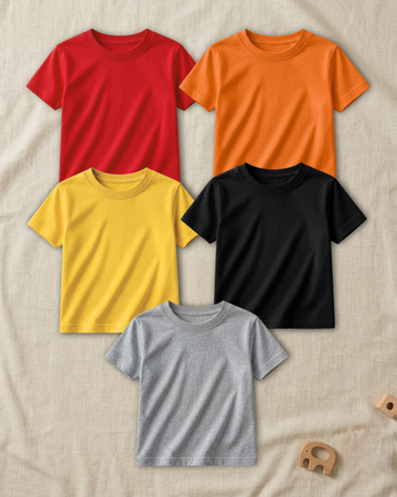 Pack of 5 Kids Basic Shirts – for Boys  (Code 4821)