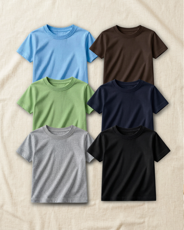 Pack of 6 Kids Basic Shirts – for Boys  (Code 4828)
