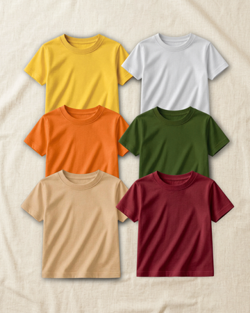 Pack of 6 Kids Basic Shirts – for Boys  (Code 4829)