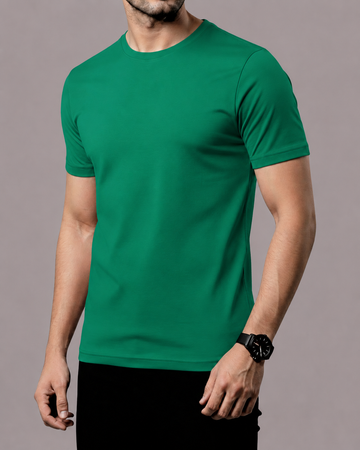 Knorr Green Men’s Basic Tee – Jersey Fabric, Classic Fit, Everyday Comfort (Code 5464)