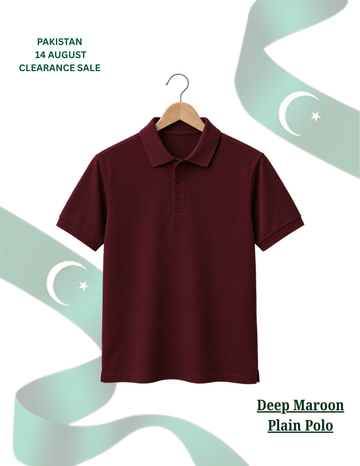 Men's Deep Maroon Pique Polo Shirt (Code 5566)