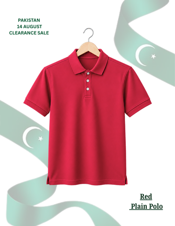 Men's Red Pique Polo Shirt (Code 5575)