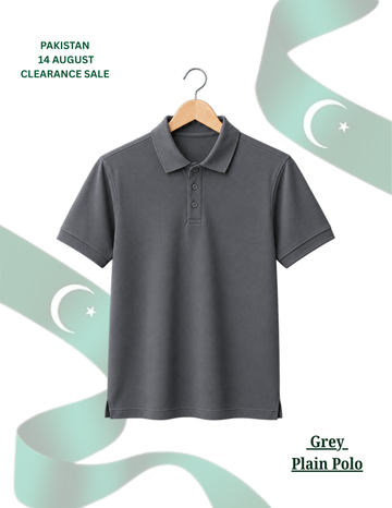 Men's Grey Pique Polo Shirt (Code 5568)