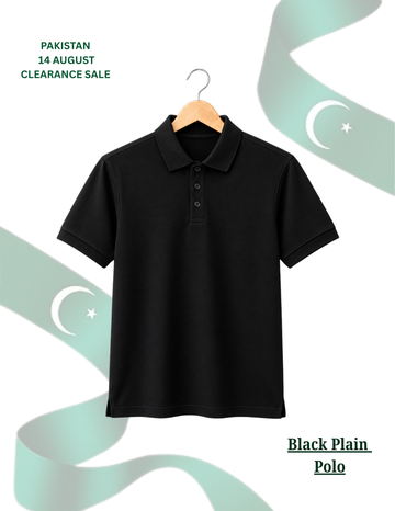 Men's Black Pique Polo Shirt (Code 5569)