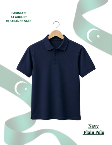 Men's Navy Blue Pique Polo Shirt (Code 5570)