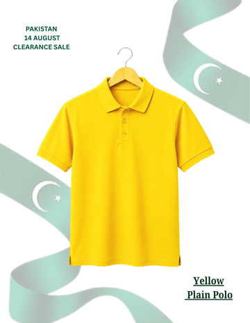 Men's Yellow Pique Polo Shirt (Code 5574)