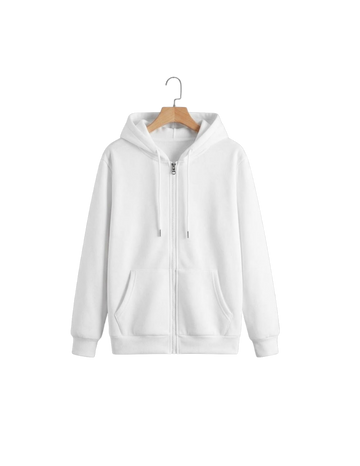 White Zipper Hoodie (Code 3859)