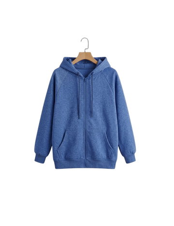 Melange Navy Blue Zipper Hoodie (Code 4002)