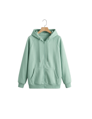 Light green Zipper Hoodie (Code 4007)