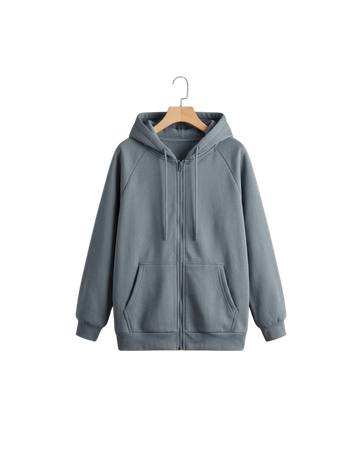 Steel Grey Zipper Hoodie (Code 3864)